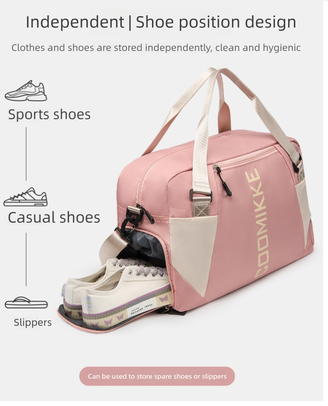Large Travel Duffle Bag Gym Sports Weekender with Shoe Compartment Wet Pocket Lightweight Carry On Luggage Bag (Pink) - Image 7