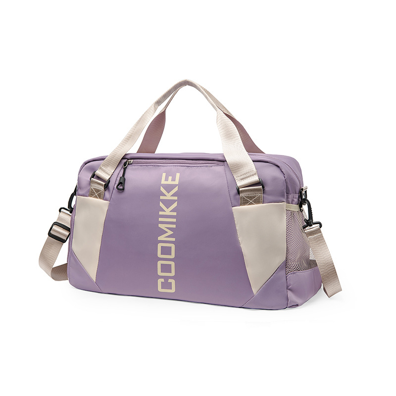 Large Travel Duffle Bag Gym Sports Weekender with Shoe Compartment Wet Pocket Lightweight Carry On Luggage Bag (Light Purple) - Image 1