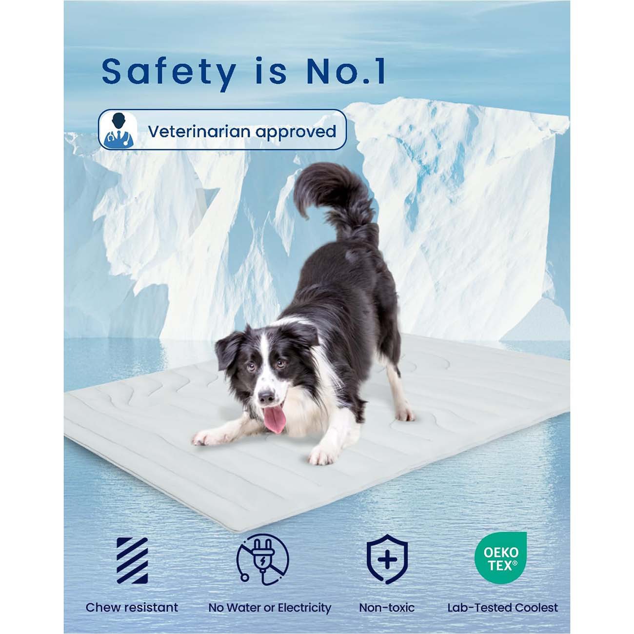 Pet Cooling Mat Self Cooling Pad for Dogs Cats Dual Sided Summer Sleeping Bed Grey Large (122x71cm) - Image 4