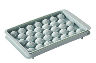 2 PCS Round Ice Cube Trays with Lids 33 Cavity Sphere Ice Ball Maker Mould Stackable Hard Plastic Easy Release for Cocktails Whiskey Blue - Image 1