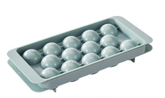 2 PCS Round Ice Cube Trays with Lids 14 Cavity Sphere Ice Ball Maker Mould Stackable Hard Plastic Easy Release for Whiskey Cocktails Blue - Image 1