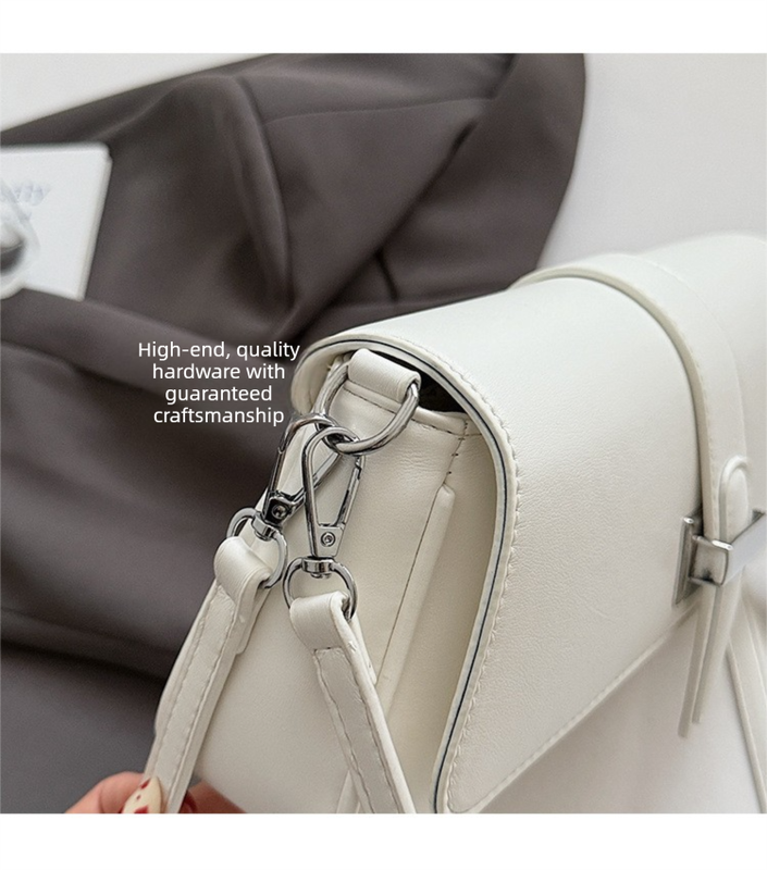 Womens Classic Baguette Shoulder Bag Soft PU Leather Underarm Purse with Adjustable Strap Crossbody Handbag Minimalist 90s Style Black - Image 7