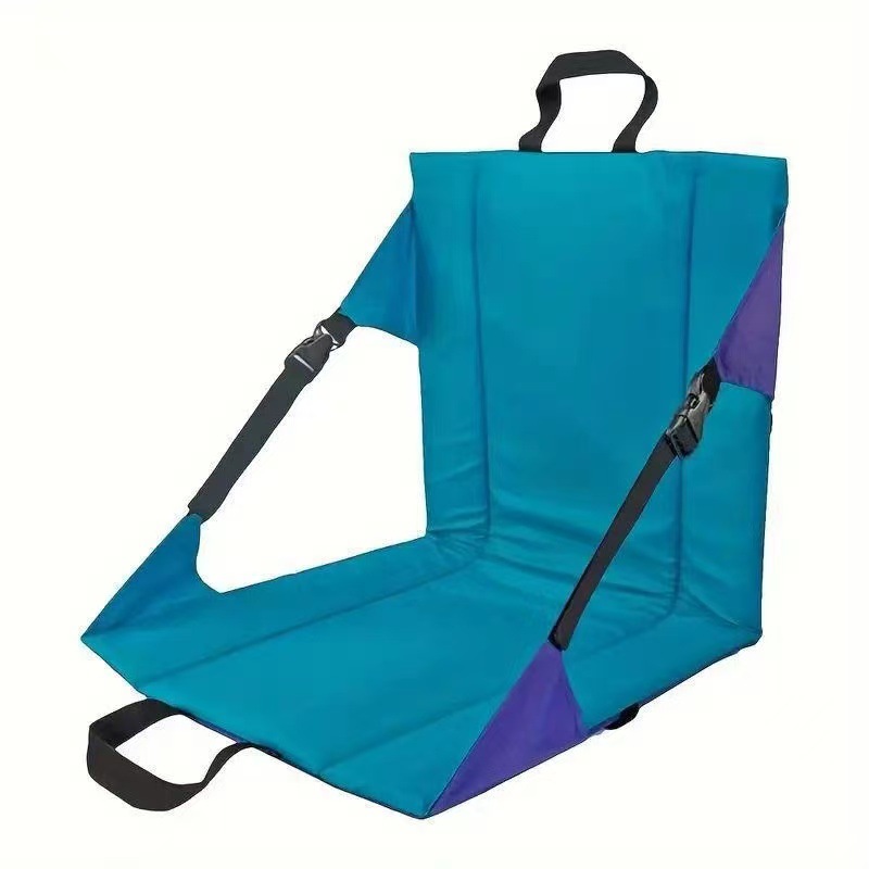 Portable Folding Stadium Seat Cushion with Back Support Lightweight Outdoor Chair for Camping Concerts Hiking Beach Bleachers Purple and Blue - Image 1