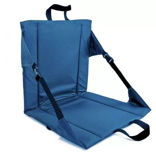 Portable Folding Stadium Seat Cushion with Back Support Lightweight Outdoor Chair for Camping Concerts Hiking Beach Bleachers Navy Blue - Image 1