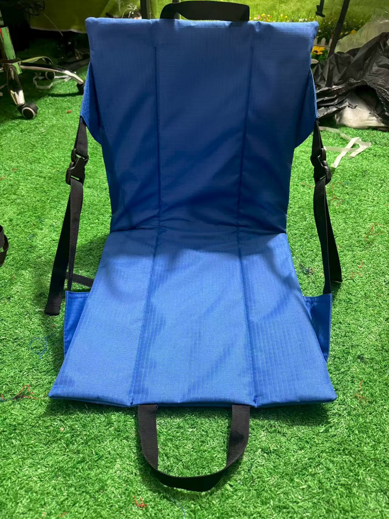 Portable Folding Stadium Seat Cushion with Back Support Lightweight Outdoor Chair for Camping Concerts Hiking Beach Bleachers Royal Blue - Image 1