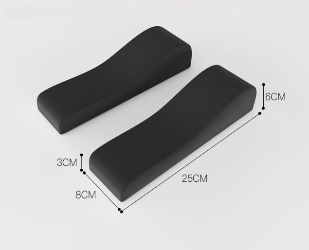 A pair of Memory Foam Chair Armrest Pads Curved Elbow Support Cushion Black Ergonomic Pressure Relief Cover for Office Gaming Chair WFH Setup - Image 1