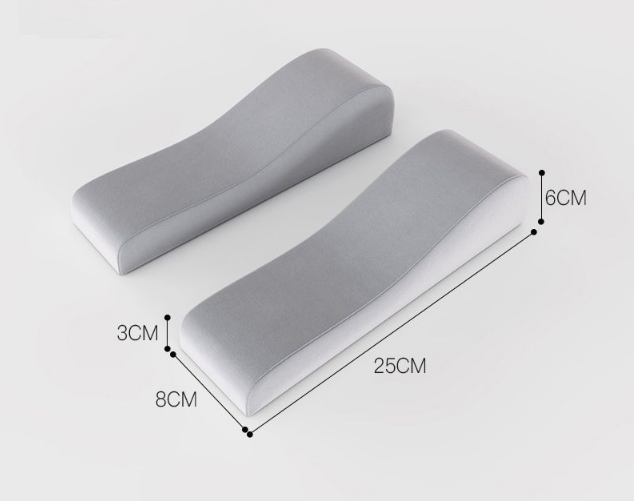 A pair of Memory Foam Chair Armrest Pads Curved Elbow Support Cushion Grey Ergonomic Pressure Relief Cover for Office Gaming Chair WFH Setup - Image 1