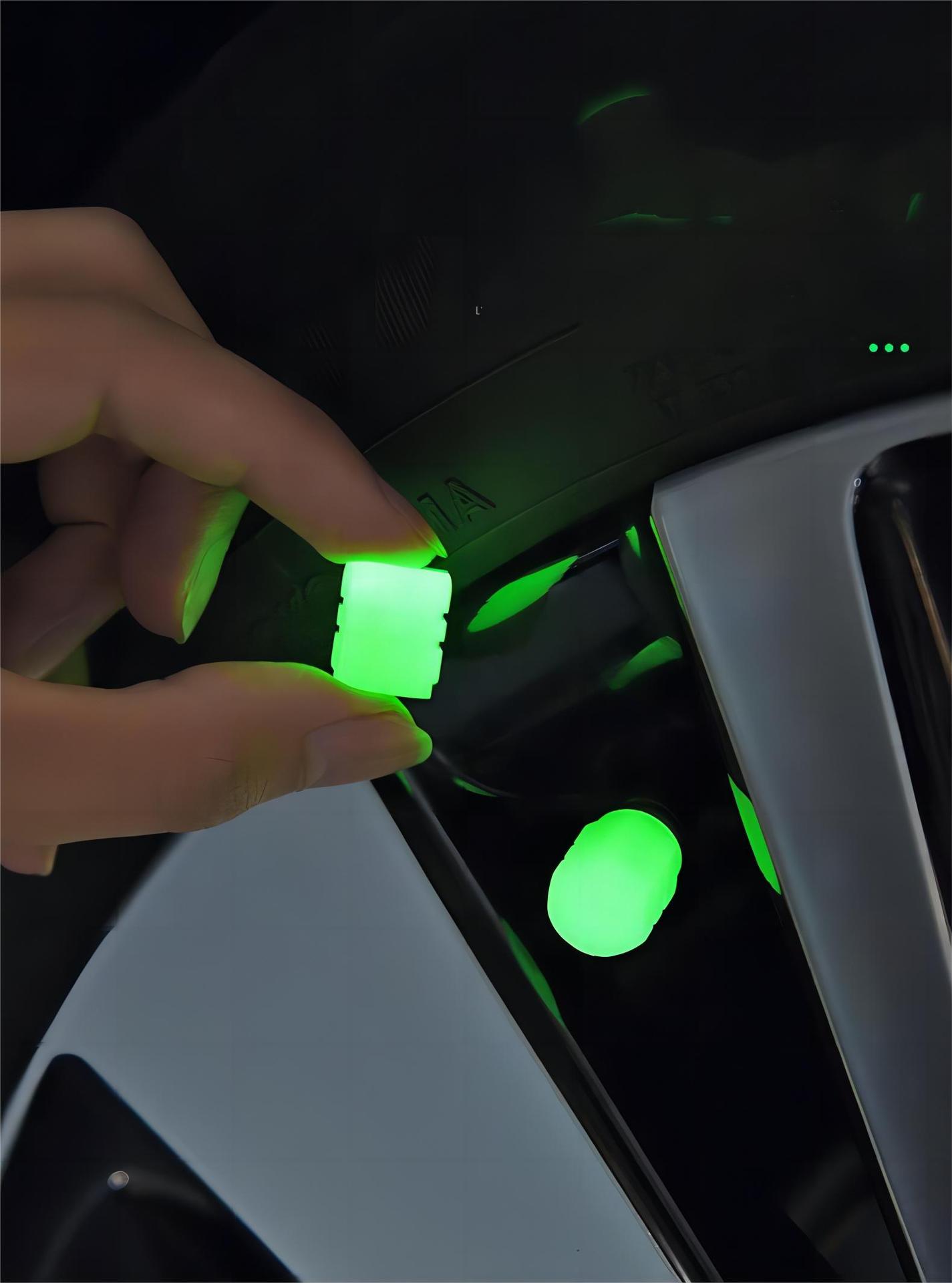 2 Packs of 4 Orange Luminous Tyre Valve Caps Glow in The Dark Universal Wheel Air Dust Covers for Cars Bikes Motorcycles Scooters One-Piece Design - Image 3
