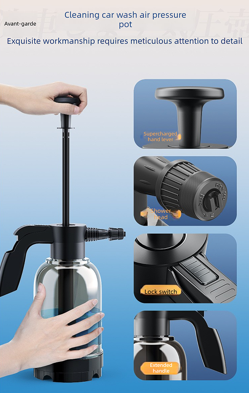 White 2L Handheld Car Wash Foam Sprayer Pump Action Pressure Cannon with 2 Nozzles for Auto Detailing and Garden Watering Heavy Duty 55 Degree Fan Spray - Image 4