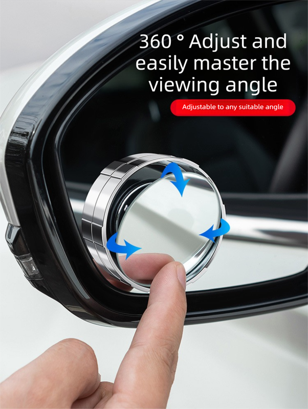 2Pcs Car Blind Spot Mirrors Suction Cup Vacuum Adsorption 360 Adjustable Round Rear View Convex Mirror Waterproof Sliver Frame for Cars SUVs - Image 6