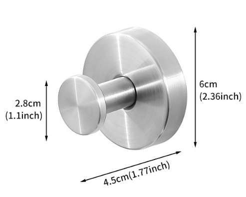 Heavy Duty Stainless Steel Suction Cup Hook Vacuum Wall Hanger Brushed Silver No Drill Towel Holder for Bathroom Kitchen & Shower - Waterproof - Image 1