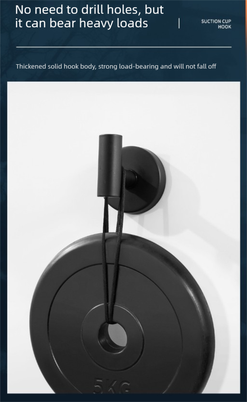 Heavy Duty Stainless Steel Suction Cup Hook Vacuum Wall Hanger Brushed Black No Drill Towel Holder for Bathroom Kitchen & Shower - Waterproof - Image 5
