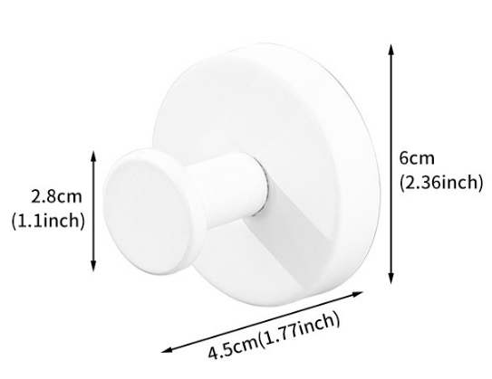 Heavy Duty Stainless Steel Suction Cup Hook Vacuum Wall Hanger Brushed White No Drill Towel Holder for Bathroom Kitchen & Shower - Waterproof - Image 1