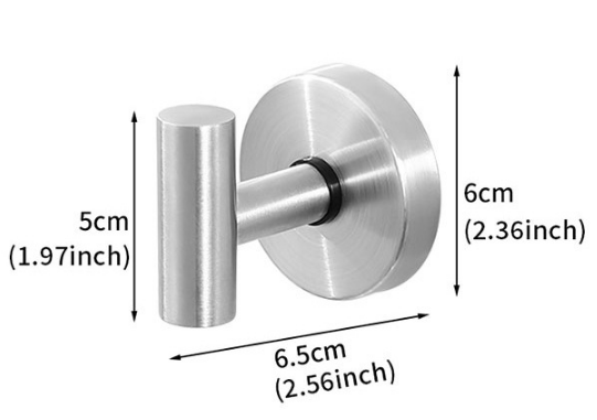 Matte Silver T-Bar Suction Cup Hook Stainless Steel Vacuum Wall Hanger No Drill Robe Towel Holder for Bathroom Kitchen - Heavy Duty - Image 1