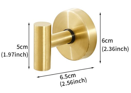 Matte Gold T-Bar Suction Cup Hook Stainless Steel Vacuum Wall Hanger No Drill Robe Towel Holder for Bathroom Kitchen - Heavy Duty - Image 1