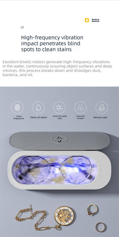 Standard USB Plug-in Sonic Vibration Jewellery & Glasses Cleaner - High Frequency Washing Box for Dentures, Retainers & Watches (No Light Edition) - Image 3