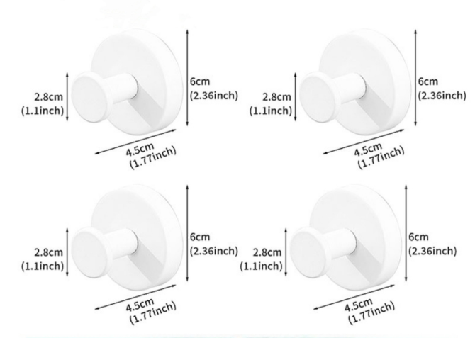 4-Pack Heavy Duty Vacuum Suction Cup Hooks White - Stainless Steel No-Drill Wall Hangers for Bathroom, Shower & Kitchen (Waterproof & Reusable) - Image 1