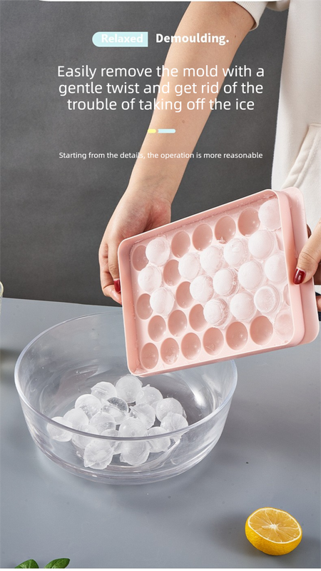 2 PCS Large Round Ice Cube Trays with Lids 3 Cavity Sphere Ice Ball Maker Mould Stackable Hard Plastic Slow Melting for Whiskey Cocktails White - Image 8