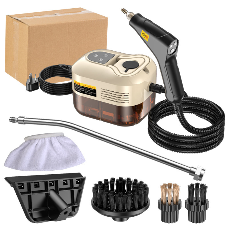 Beige 1500W High Pressure Steam Cleaner with Digital Display (3.5 BAR) - 1.2L Heavy Duty Steamer for Kitchen Grease, Grout, Car Detailing & Upholstery (AU Plug) - Image 1