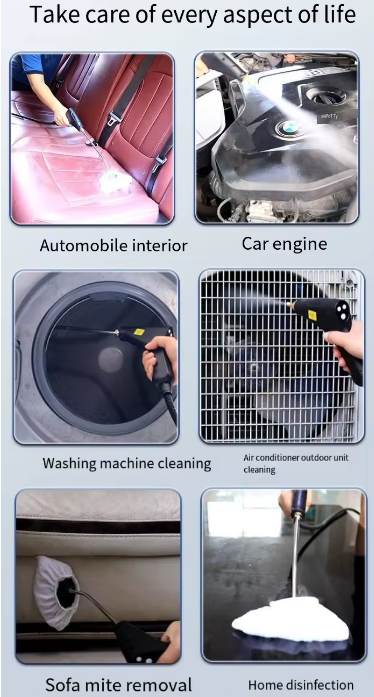Beige 1500W High Pressure Steam Cleaner with Digital Display (3.5 BAR) - 1.2L Heavy Duty Steamer for Kitchen Grease, Grout, Car Detailing & Upholstery (AU Plug) - Image 8