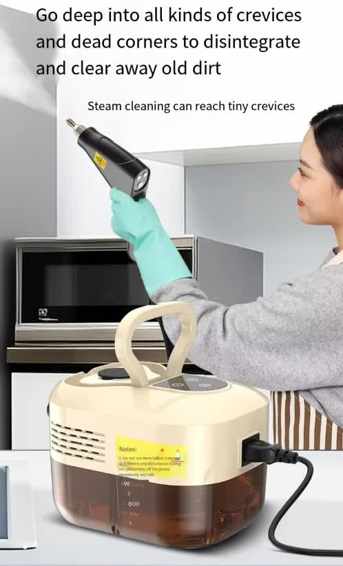 Black 1500W High Pressure Steam Cleaner with Digital Display (3.5 BAR) - 1.2L Heavy Duty Steamer for Kitchen Grease, Grout, Car Detailing & Upholstery (AU Plug) - Image 6