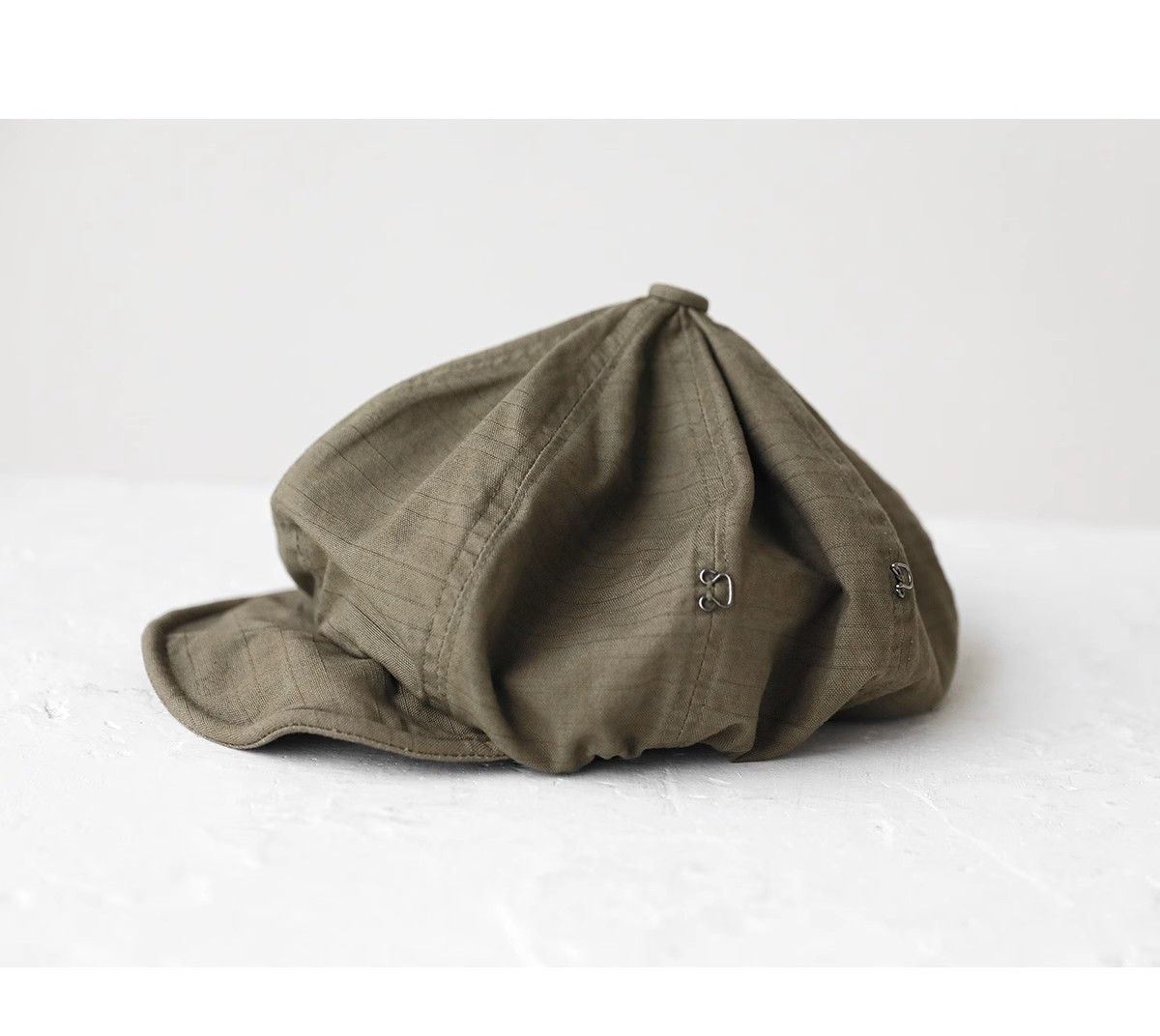 Oversized Slouchy Newsboy Cap - Vintage Japanese Style Baker Boy Hat - Soft Textured Fabric - Olive Green (Adjustable 54-60cm) - Image 3