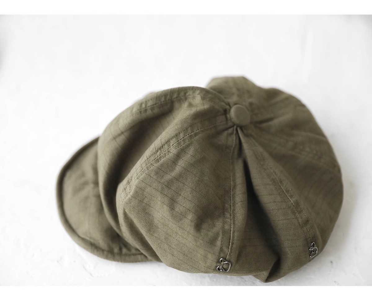 Oversized Slouchy Newsboy Cap - Vintage Japanese Style Baker Boy Hat - Soft Textured Fabric - Black (Adjustable 54-60cm) - Image 5
