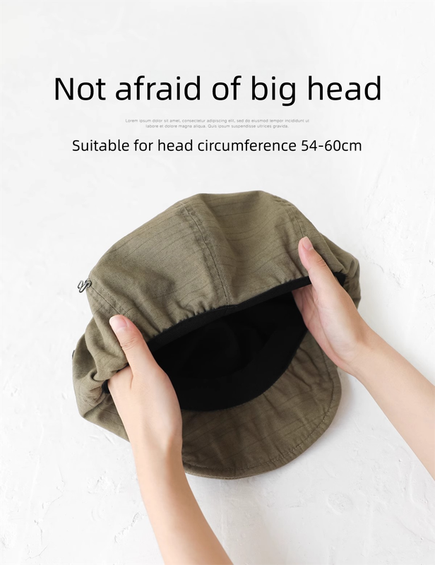 Oversized Slouchy Newsboy Cap - Vintage Japanese Style Baker Boy Hat - Soft Textured Fabric - Beige (Adjustable 54-60cm) - Image 6