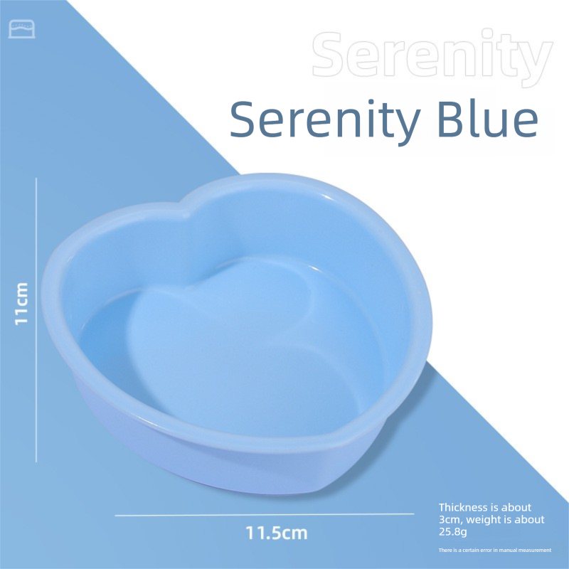 Heart Shaped Silicone Baking Mould - Non-Stick Mousse Cake & Jelly Pan - Easy Release Polished Interior for Valentine's Day Desserts (Serenity Blue, 11.5cm) - Image 1