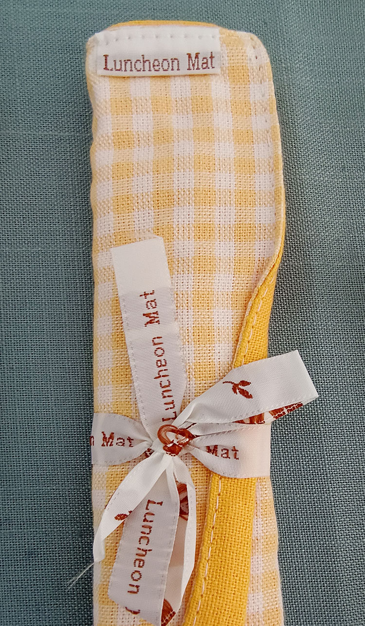 3-Piece Yellow Gingham Cotton Kitchen Linen Set - Reversible Placemat, Fringed Napkin & Quilted Pot Holder - Yarn Dyed Checkered Dining Bundle - Image 2
