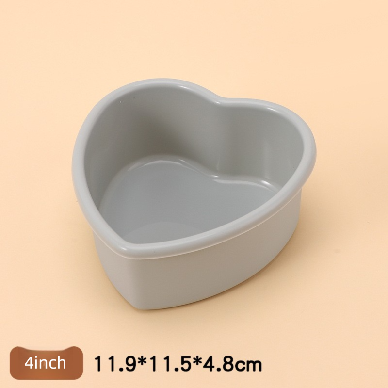 4 Inch Heart Shaped Silicone Cake Mould - Small Non-Stick Grey Baking Pan for Mini Bento Cakes, Jelly & Mousse - Heat Resistant Food Grade Tray (11.9cm) - Image 1