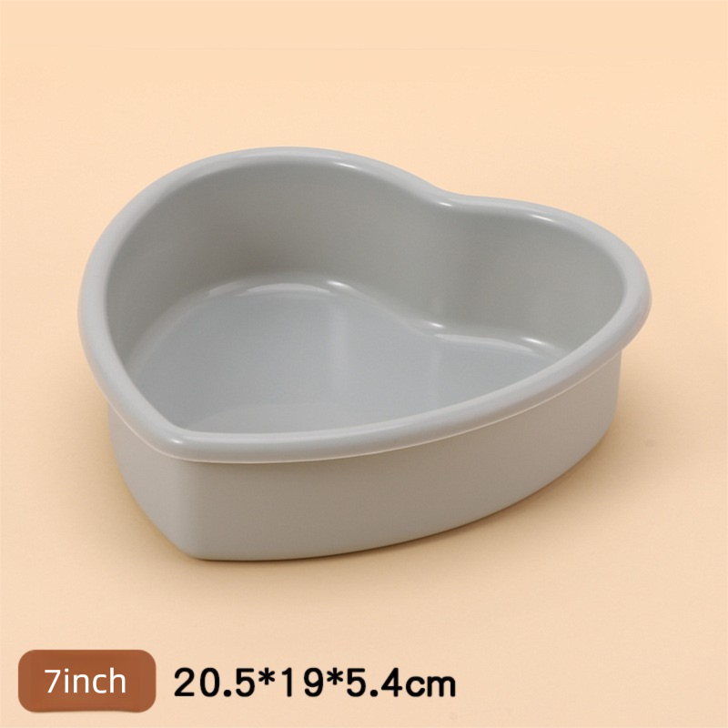 7 Inch Heart Shaped Silicone Cake Mould - Grey Non-Stick Baking Pan for Birthday & Anniversary Cakes - Heat Resistant Tray with Reinforced Rim (20.5cm) - Image 1