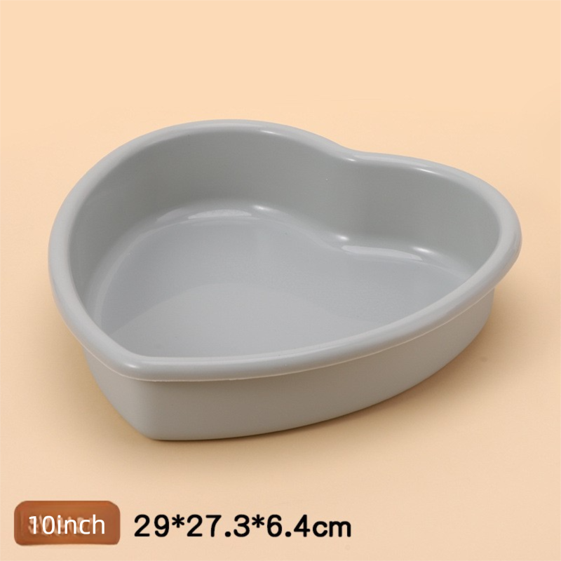 10 Inch Extra Large Heart Shaped Silicone Cake Mould - Grey Non-Stick Baking Pan for Weddings & Big Parties - Reinforced Rim Tray (29cm) - Image 1