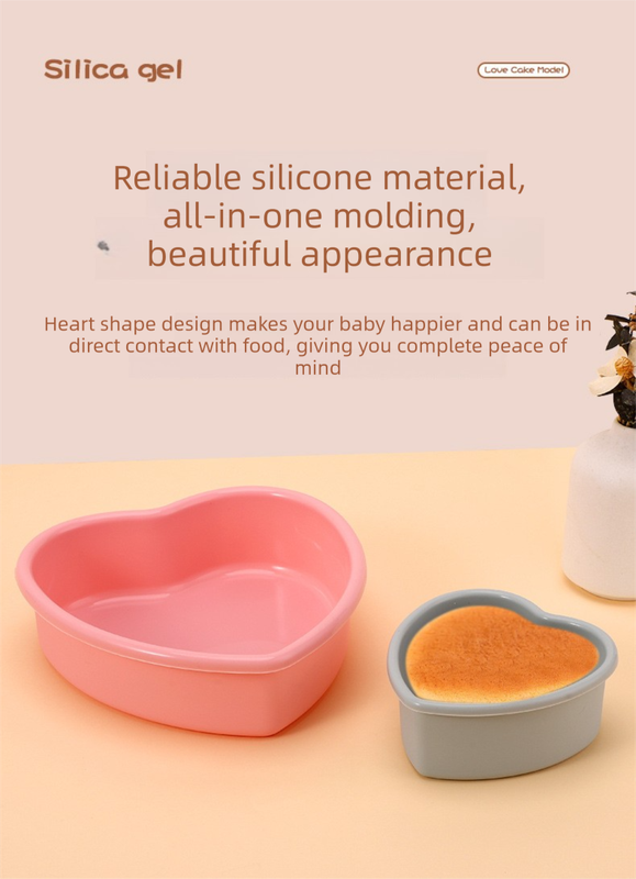 10 Inch Extra Large Heart Shaped Silicone Cake Mould - Grey Non-Stick Baking Pan for Weddings & Big Parties - Reinforced Rim Tray (29cm) - Image 4