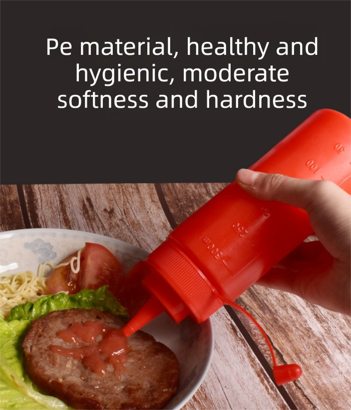 3 PCS Squeeze Sauce Bottles 300ml Plastic Condiment Dispensers for Kitchen BBQ & Cafe Refillable Ketchup Mustard Containers White&Red&Yellow - Image 4