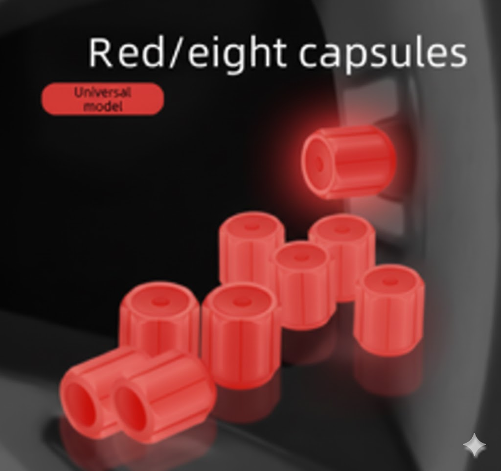 Universal Luminous Tyre Valve Caps 8 PCS Red Glow in Dark Dust Covers for Cars Motorbikes & Bicycles Easy Install - Image 1
