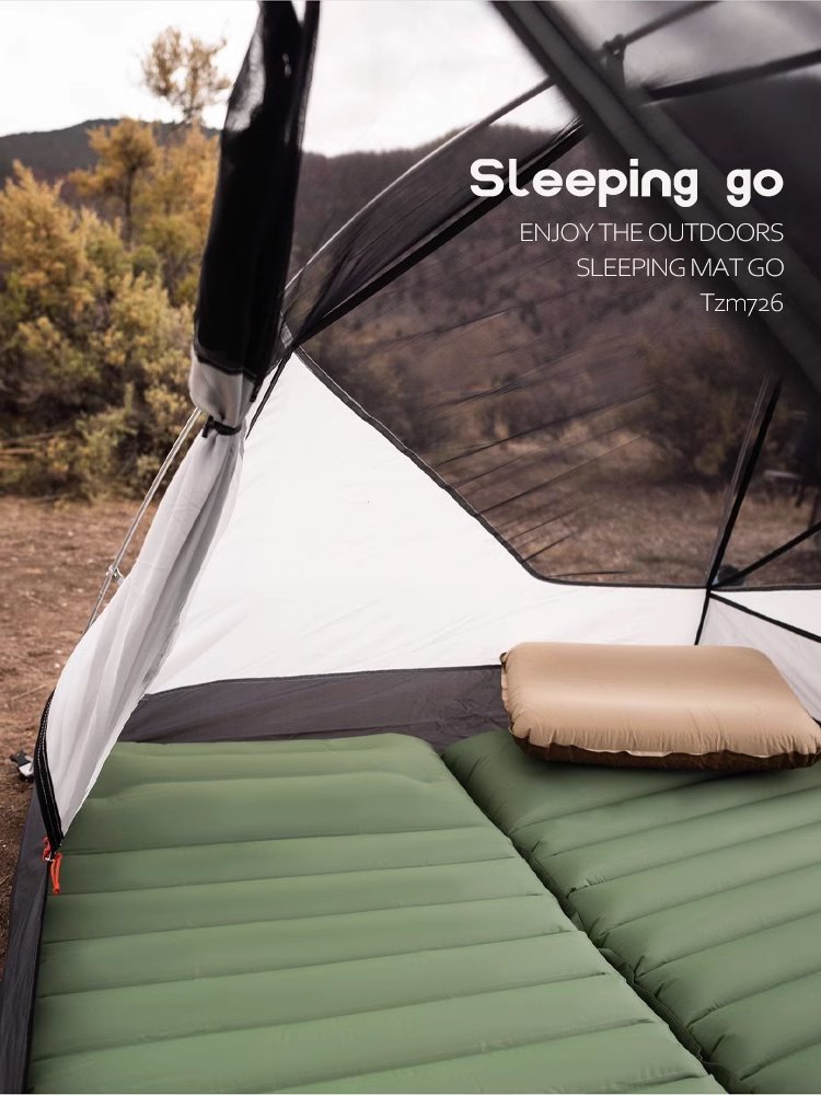 Ultralight TPU Inflatable Camping Mattress 195x70x10cm Portable Press Pump Sleeping Pad Moisture-Proof Outdoor Tent Mat for Hiking Orange - Image 6