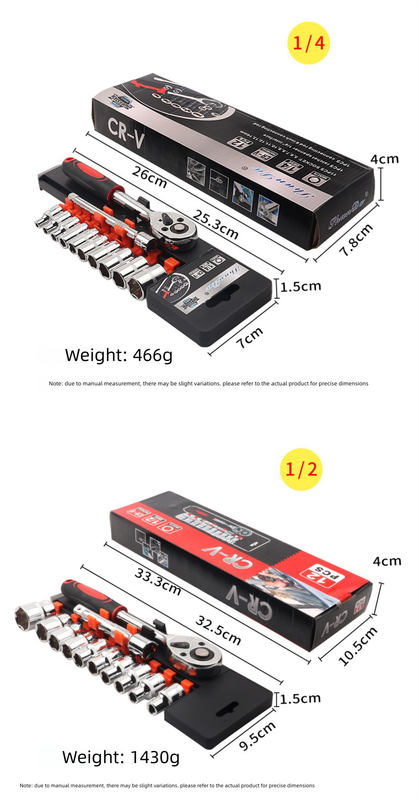 12 Piece 1/2 Inch Drive Ratchet and Metric Socket Wrench Set Heavy Duty Mechanics Tool Kit for Automotive Repair and Industrial Maintenance - Image 6