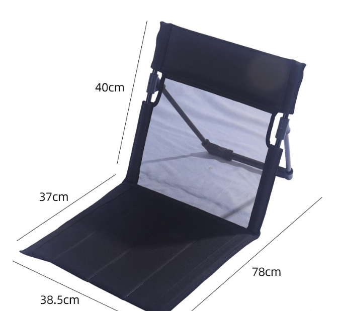 Portable Folding Camping Chair with Aluminum Support Rod Lightweight Mesh Lawn Seat and Backrest for Outdoor Beach Hiking Black Mesh Style - Image 1