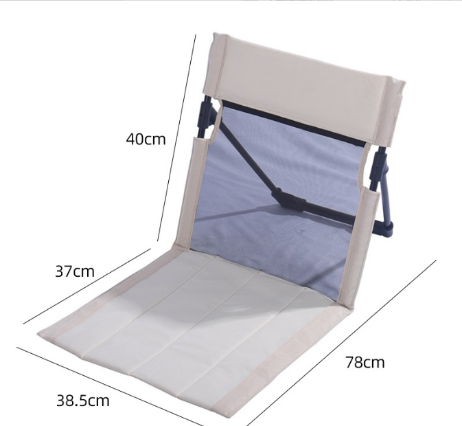 Portable Folding Camping Chair with Aluminum Support Rod Lightweight Mesh Lawn Seat and Backrest for Outdoor Beach Hiking Beige Mesh Style - Image 1