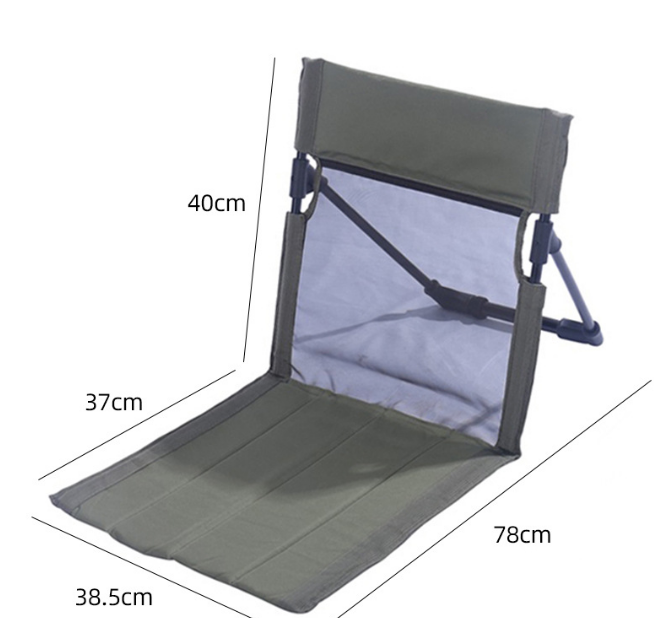 Portable Folding Camping Chair with Aluminum Support Rod Lightweight Mesh Lawn Seat and Backrest for Outdoor Beach Hiking Dark Green Mesh Style - Image 1