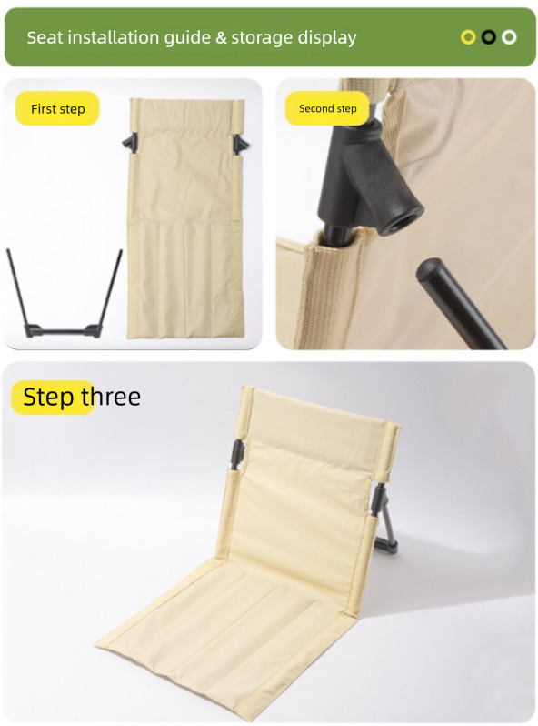 Portable Folding Camping Chair with Aluminum Support Rod Lightweight Mesh Lawn Seat and Backrest for Outdoor Beach Hiking Dark Green Mesh Style - Image 5