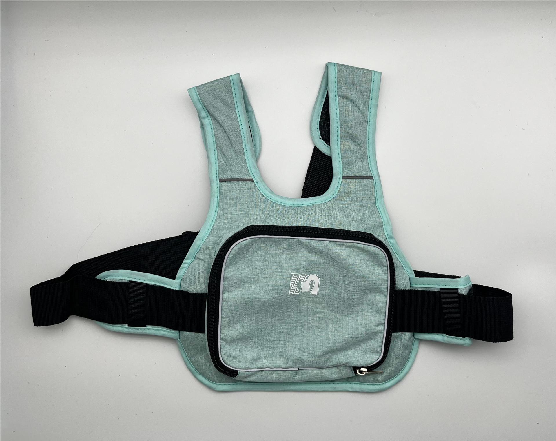 Children Motorcycle Safety Harness for Electric Bike Adjustable Kids Security Strap with Storage Bag Light Blue Anti-Fall Protection Gear Front and Rear Use - Image 1