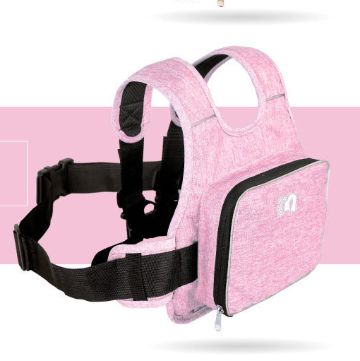 Children Motorcycle Safety Harness for Electric Bike Adjustable Kids Security Strap with Storage Bag Pink Anti-Fall Protection Gear Front and Rear Use - Image 1
