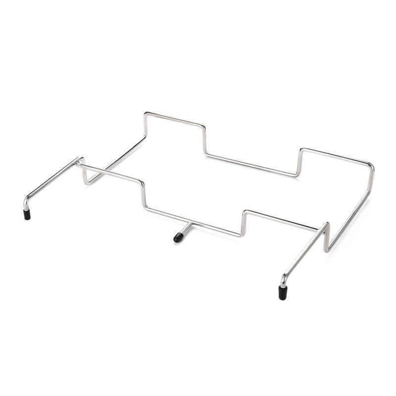 2 PCS Portable Folding Trash Bag Holder Stand Stainless Steel Garbage Bag Rack for Camping Picnic Kitchen and Student Desk Natural Finish - Image 2