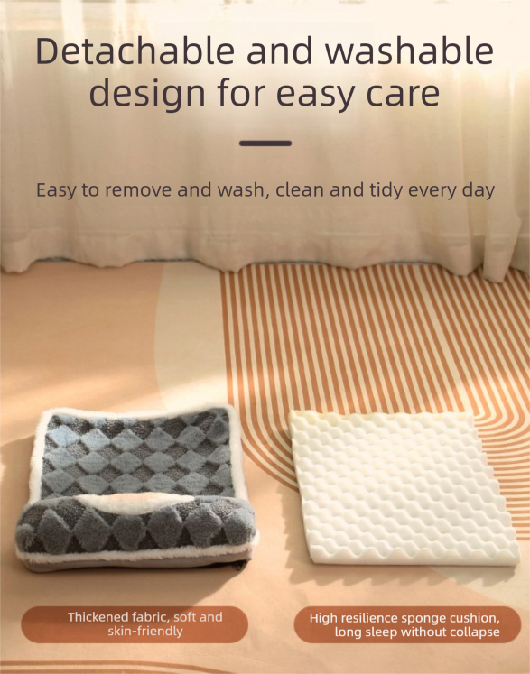Thickened Soft Pet Bed Mat XL Size Grey Extra Large Dog Sleeping Pad Washable Cushion for Large Breeds and Multi-Pet Use All Season - Image 6