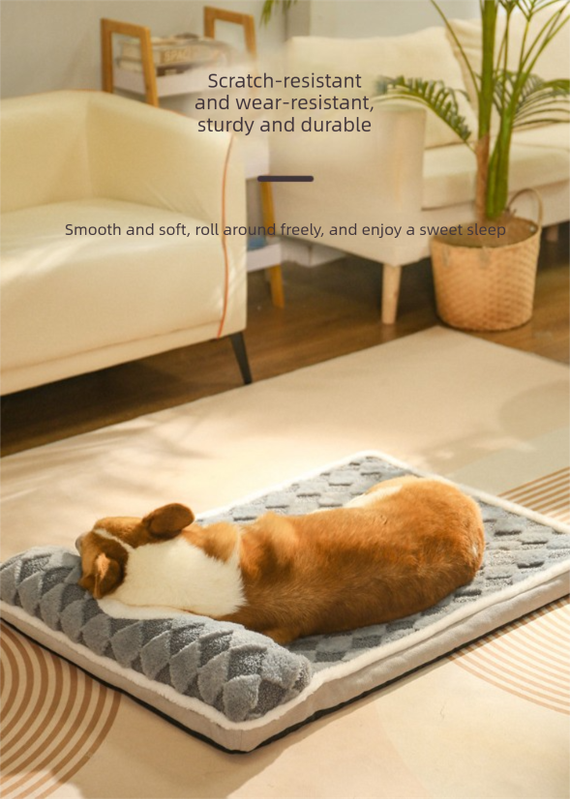 Thickened Soft Pet Bed Mat L Size Coffee-milk Comfortable Large Dog Sleeping Pad Washable Cushion for Big Dogs and Cats All Season Use - Image 4