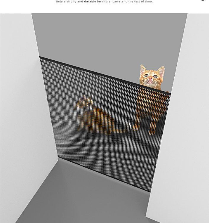 Retractable Pet Safety Gate 130x78cm Paw Print Mesh Dog Barrier Automatic Rebound No Drill Fence for Stairs and Doorways - Image 3