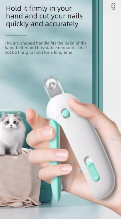 Adjustable Cat Nail Clippers Safety Round Hole Trimmer 1mm-3.5mm Anti-Splash Grooming Tool with File for Kittens & Rabbits Blue - Image 5