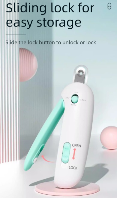Adjustable Cat Nail Clippers Safety Round Hole Trimmer 1mm-3.5mm Anti-Splash Grooming Tool with File for Kittens & Rabbits Blue - Image 7